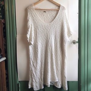 FREE PEOPLE Cream Ivory Long Sweater Tunic Dress